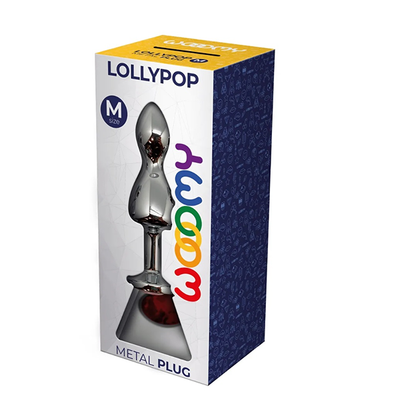 Wooomy Lollypop Double Ball Metal Plug Red M - One Stop Adult Shop