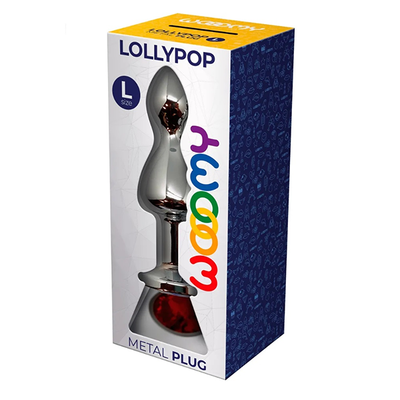 Wooomy Lollypop Double Ball Metal Plug Red L - One Stop Adult Shop