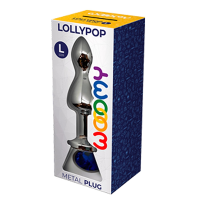 Wooomy Lollypop Double Ball Metal Plug Blue L - One Stop Adult Shop