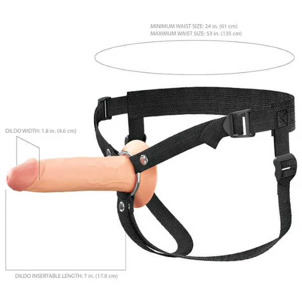 FX Elite 7'' Silicone Hollow Strap-On Flesh - One Stop Adult Shop