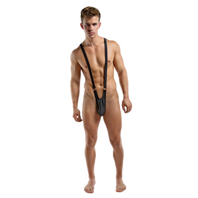 Male Power Sling Front Rings Black S/M - One Stop Adult Shop