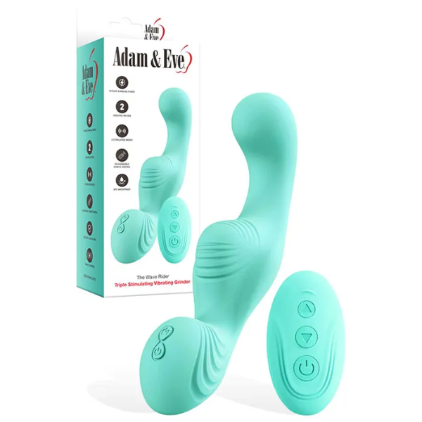Adam & Eve The Wave Rider Teal Triple Stimulating Grinder Pad w Remote - OSAS