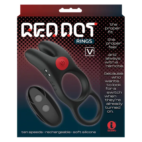 Red Dot Rings V1 Vibrating Cock Ring w Remote - OSAS