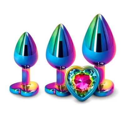 Adam & Eve Rainbow Heart Gem Anal Training Set - OSAS