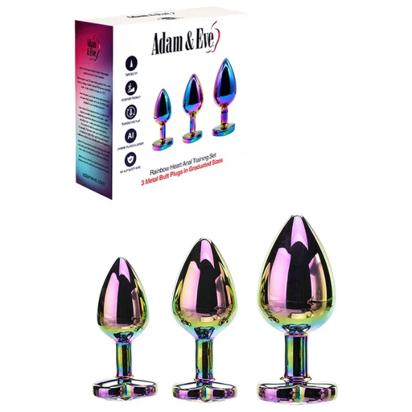 Adam & Eve Rainbow Heart Gem Anal Training Set - OSAS
