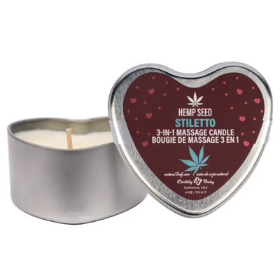 EB Hemp Seed 3 in 1 Massage Heart Candle Stiletto 113g - OSAS