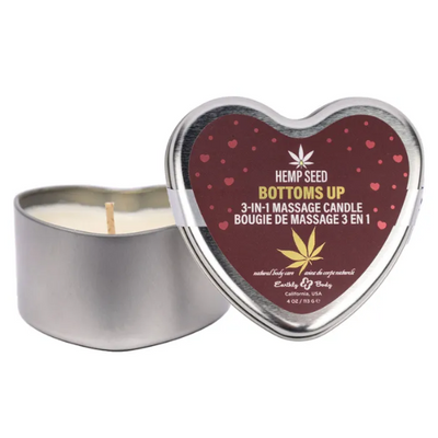 EB Hemp Seed 3 in 1 Massage Heart Candle Bottom's Up 113g - OSAS