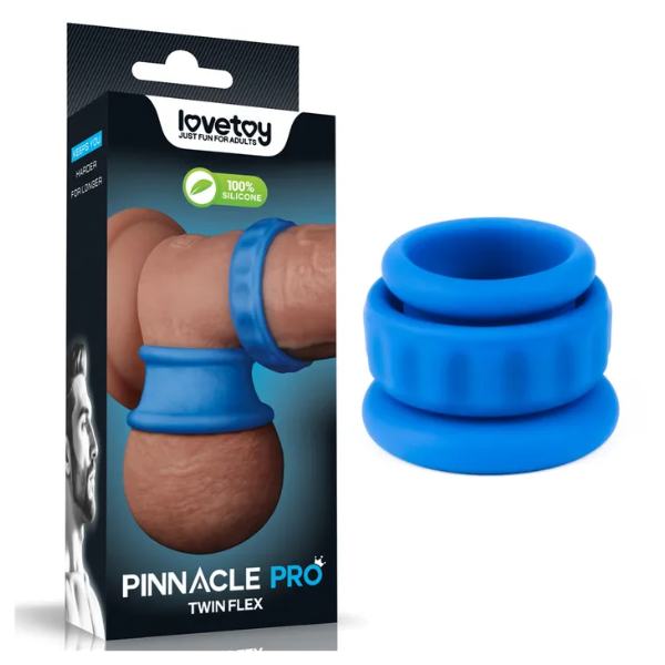 Pinnacle Pro Twin Flex Blue Cock & Balls Rings - One Stop Adult Shop