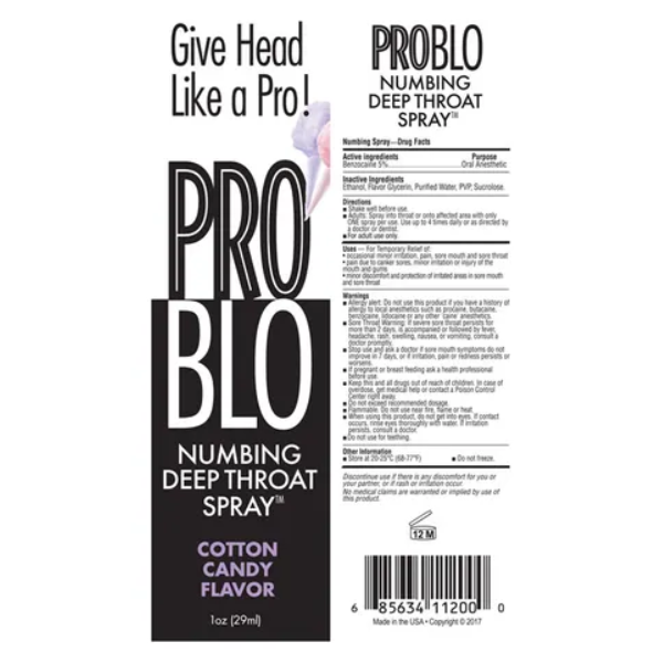 ProBlo Deep Throat Spray Cotton Candy 30ml - One Stop Adult Shop