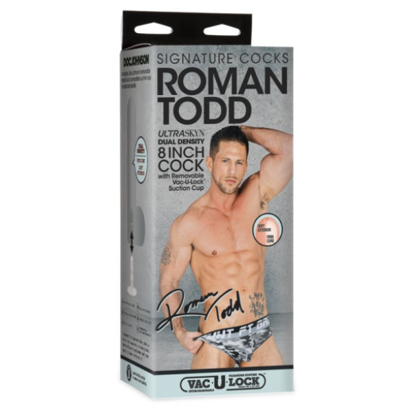 Roman Todd 8in w Removable Vac-U-Lock Suction Cup Vanilla - One Stop Adult Shop