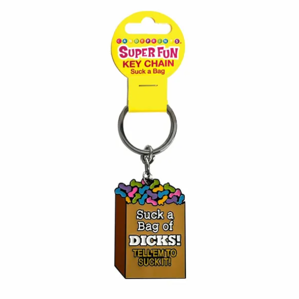 Super Fun Key Chain Suck A Bag Of Dicks - One Stop Adult Shop