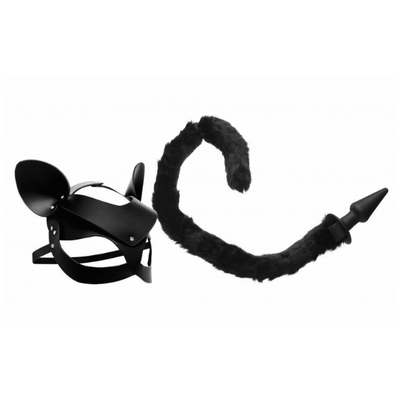 Tailz Cat Tail Anal Plug & Mask Set - One Stop Adult Shop