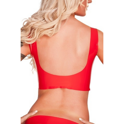 Saxenfelt Latex Top Ouvert Red S - One Stop Adult Shop