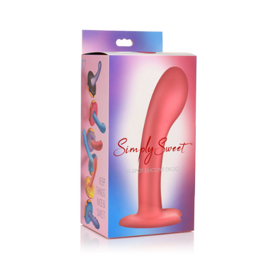 Simply Sweet 7" G-Spot Silicone Dildo Pink - One Stop Adult Shop