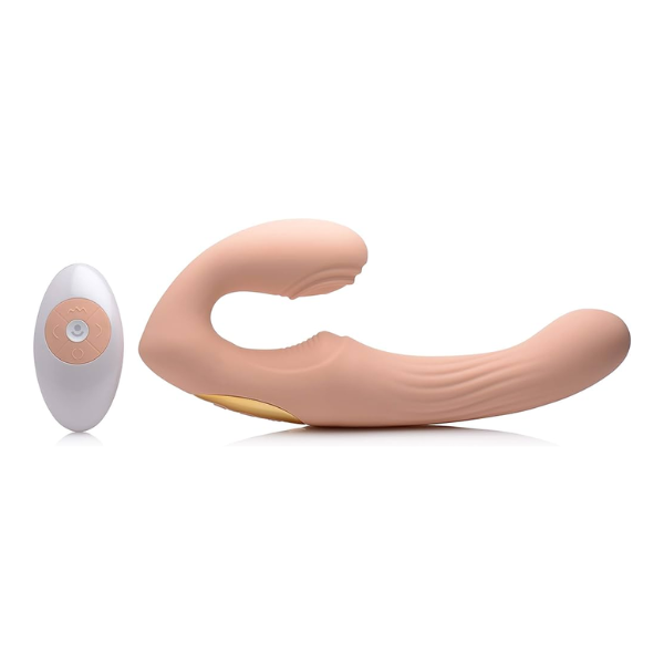 Strap U 15X U-Pulse Pulse & Vibe Strapless Strap-on w/ Remote Blush - One Stop Adult Shop