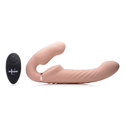 Strap U Ergo-Fit Twist Inflatable Vibrating Strapless Strap-on Bare - One Stop Adult Shop