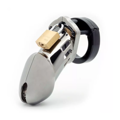 CB-6000S Chastity Cock Cage Kit Chrome - One Stop Adult Shop