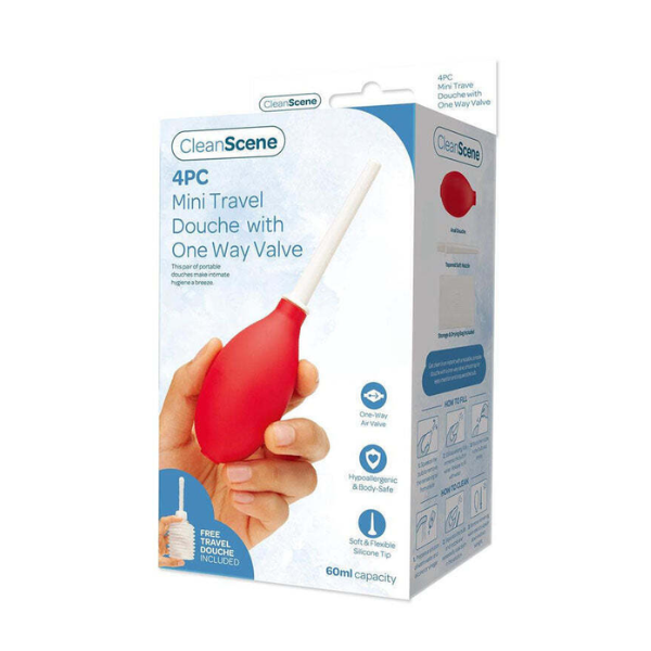CleanScene 4 Piece Mini Travel Douche with One Way Valve - One Stop Adult Shop