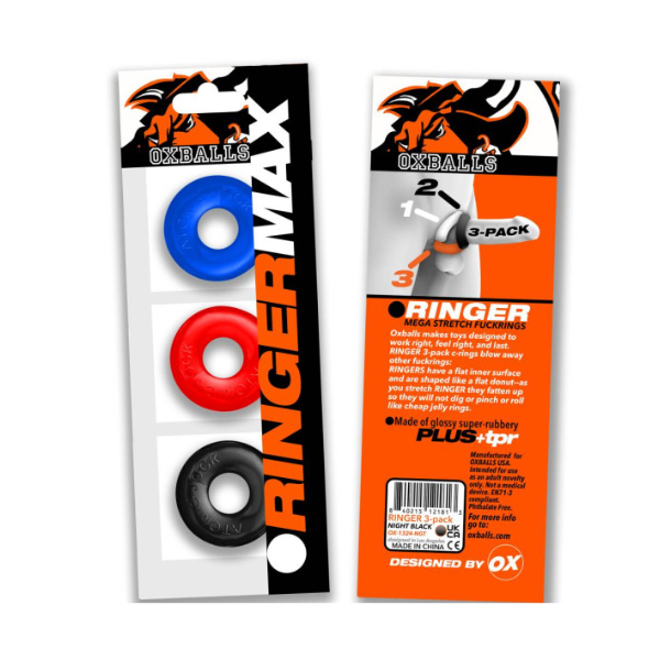 Ringer Max 3 Pc Multi Colour Cockring Set - OSAS