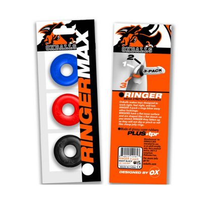Ringer Max 3 Pc Multi Colour Cockring Set - OSAS
