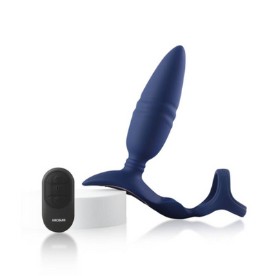Ring'n'Rear Dual Thrusting Anal Probe with Cockring and Remote - OSAS