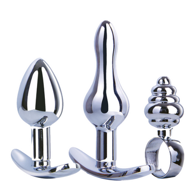 3 in 1 Metal Butt Plug Kit Set - OSAS