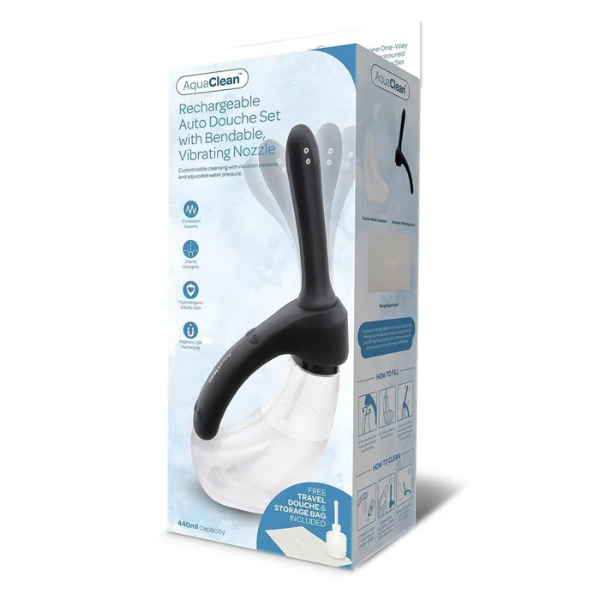AquaClean Rechargeable Auto Douche Set with Bendable Vibrating Nozzle - OSAS