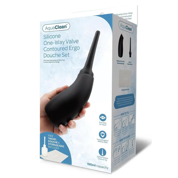 AquaClean Silicone 1-Way Valve Contoured Ergo Douche Set - OSAS