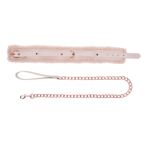 Sex & Mischief Peaches n CreaMe Fur Collar & Leash - OSAS