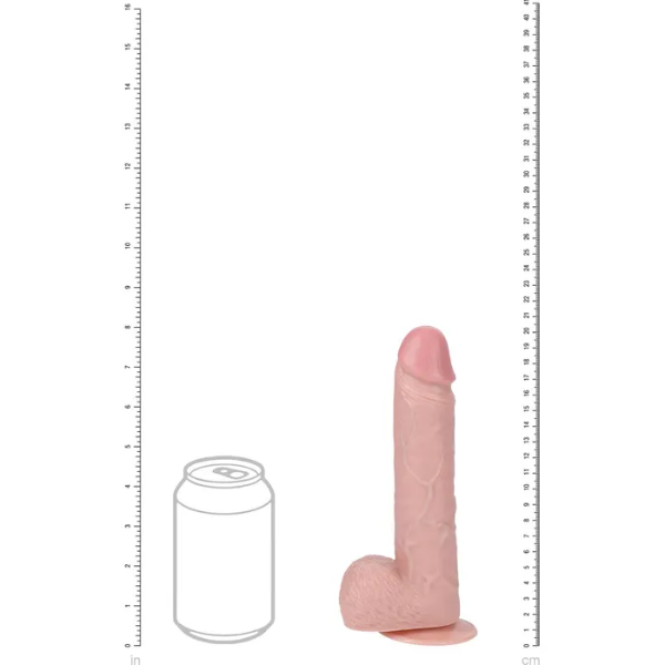 REALROCK 20cm Vibrating & Rotating Cock & Balls Flesh - OSAS