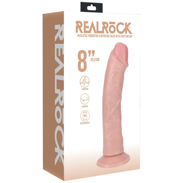 REALROCK 20cm Vibrating & Rotating Cock Flesh - OSAS