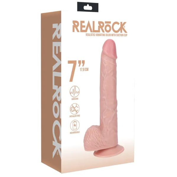 REALROCK 18cm Vibrating Cock & Balls Flesh - OSAS