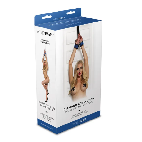 WhipSmart Diamond Deluxe Over The Door Cuffs Blue - OSAS