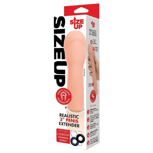 Size Up Realistic 3in Penis Extender - OSAS