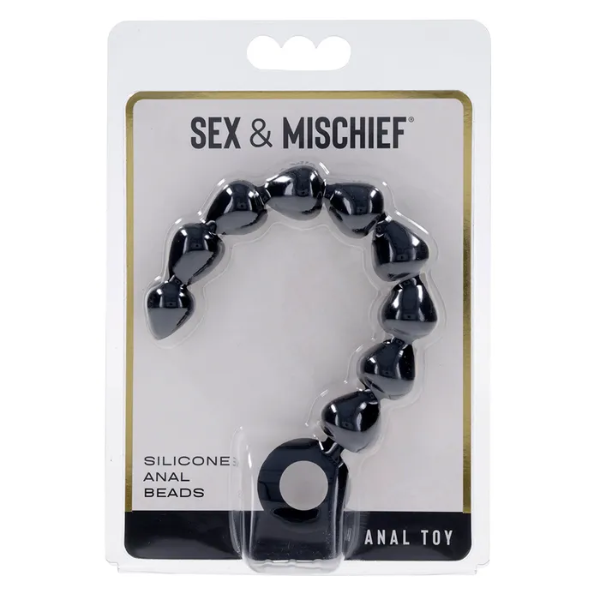 Sex & Mischief Silicone Anal Beads Black - OSAS
