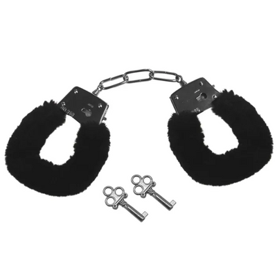Sex & Mischief Furry Handcuffs Black - OSAS