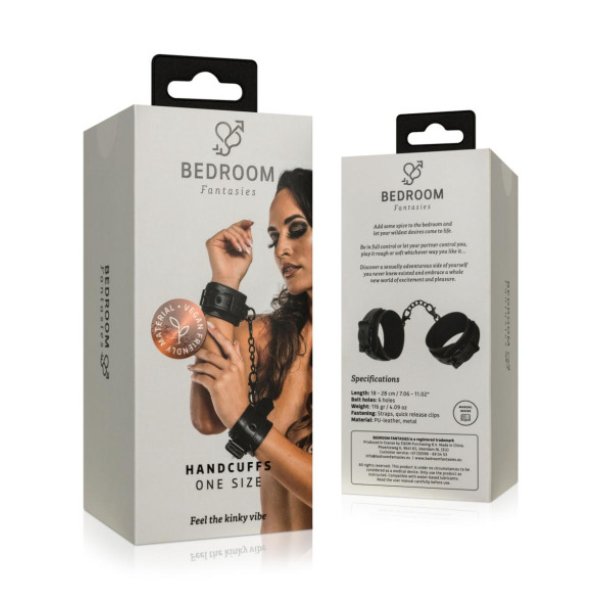 Faux Leather Handcuffs Black - OSAS