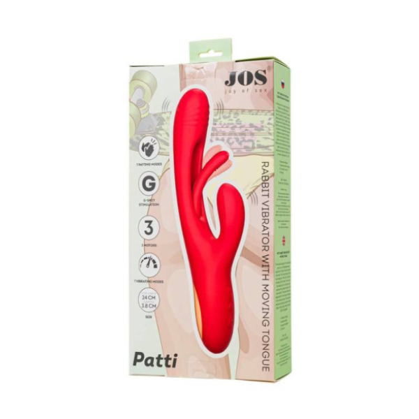 JOS Patti Moving Tongue Rabbit Vibrator Red - OSAS