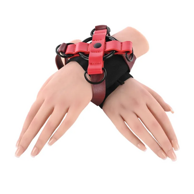 S&M Exs & Ohs Cross Cuffs Red/Black - OSAS
