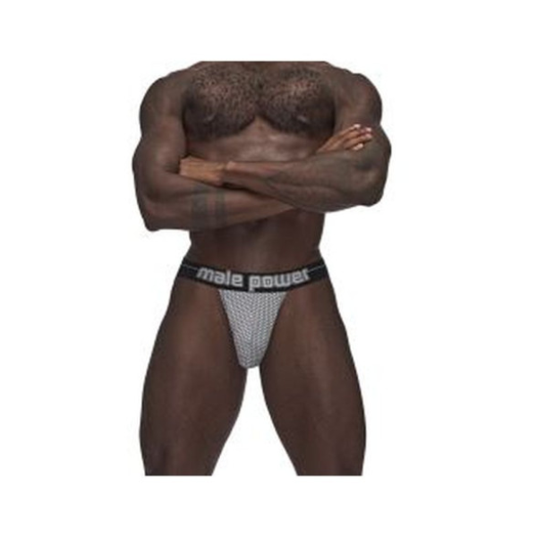 Male Power Sexagon Strappy Ring Jock Grey L/XL - OSAS