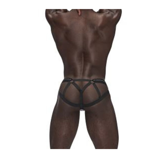 Male Power Sexagon Strappy Ring Jock Grey L/XL - OSAS