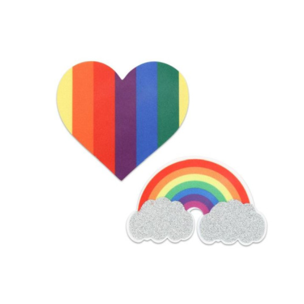 Pride Glitter Rainbows & Hearts Pasties - OSAS