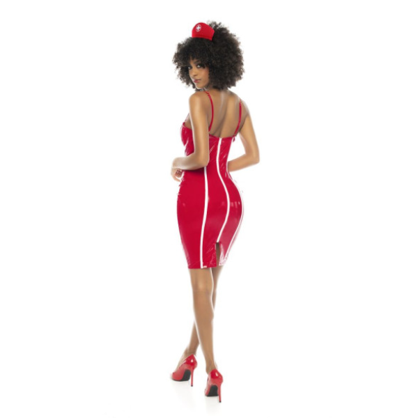 Nurse Costume Vinyl Red L - OSAS