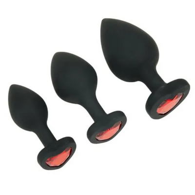 WhipSmart Heartbreaker 3pc Silicone Crystal Heart Anal Training Set - OSAS
