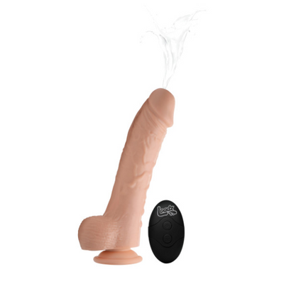 8.5in Dual Density Squirting Dildo Light Skin Tone w Remote - OSAS