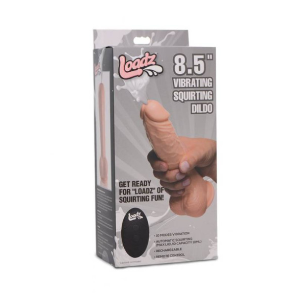8.5in Dual Density Squirting Dildo Light Skin Tone w Remote - OSAS