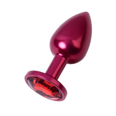 Red Metal Anal Plug w Red Crystal S - OSAS