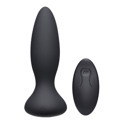 Vibe - Adventurous - Rechargeable Silicone Anal Plug With Remote (Black) - One Stop Adult Shop