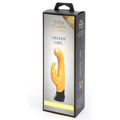 Fifty Shades of Grey Greedy Girl 10 Year Anniversary Gold Rabbit - One Stop Adult Shop
