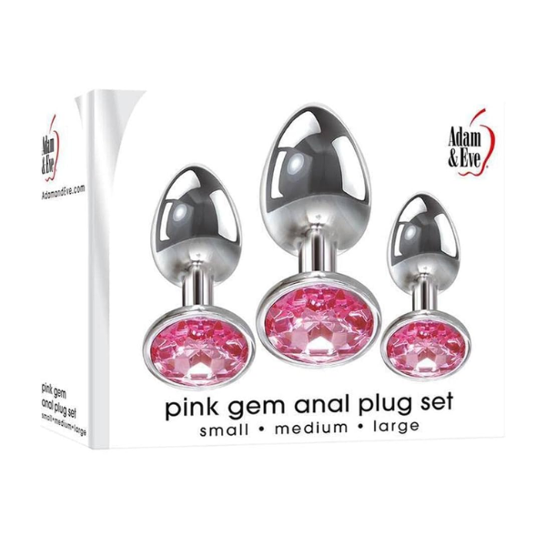Adam & Eve Pink Gem Anal Plug Set - One Stop Adult Shop